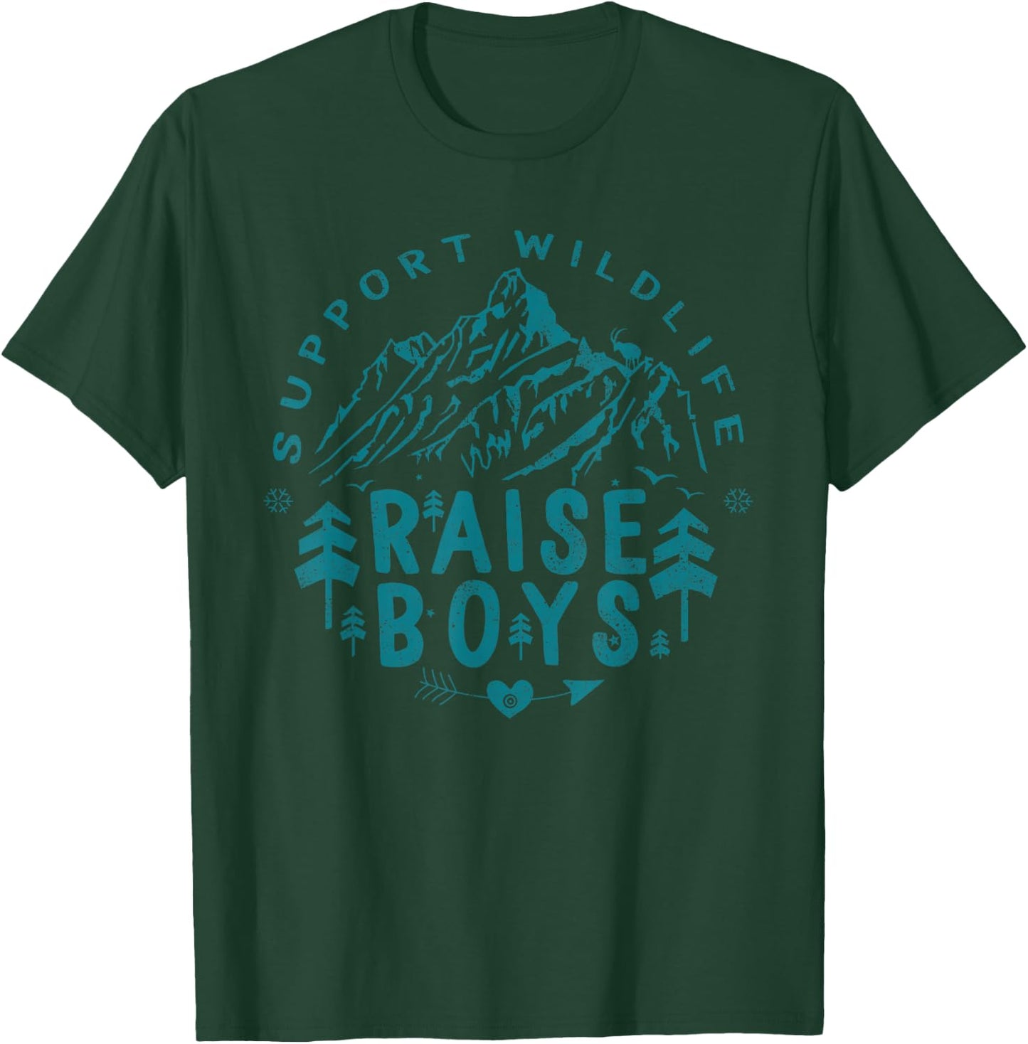 Mothers day Support Wildlife Raise Boys Mom Dad Parents T-Shirt - T-Shirt | Forest