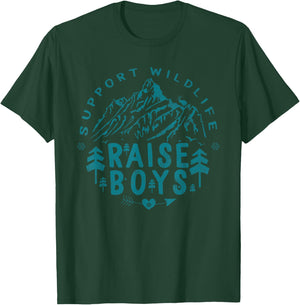Mothers day Support Wildlife Raise Boys Mom Dad Parents T-Shirt - T-Shirt | Forest