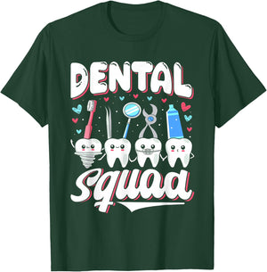 Dentist Squad Job Women's Tooth Teeth Dental Assistant T-Shirt - T-Shirt | Forest