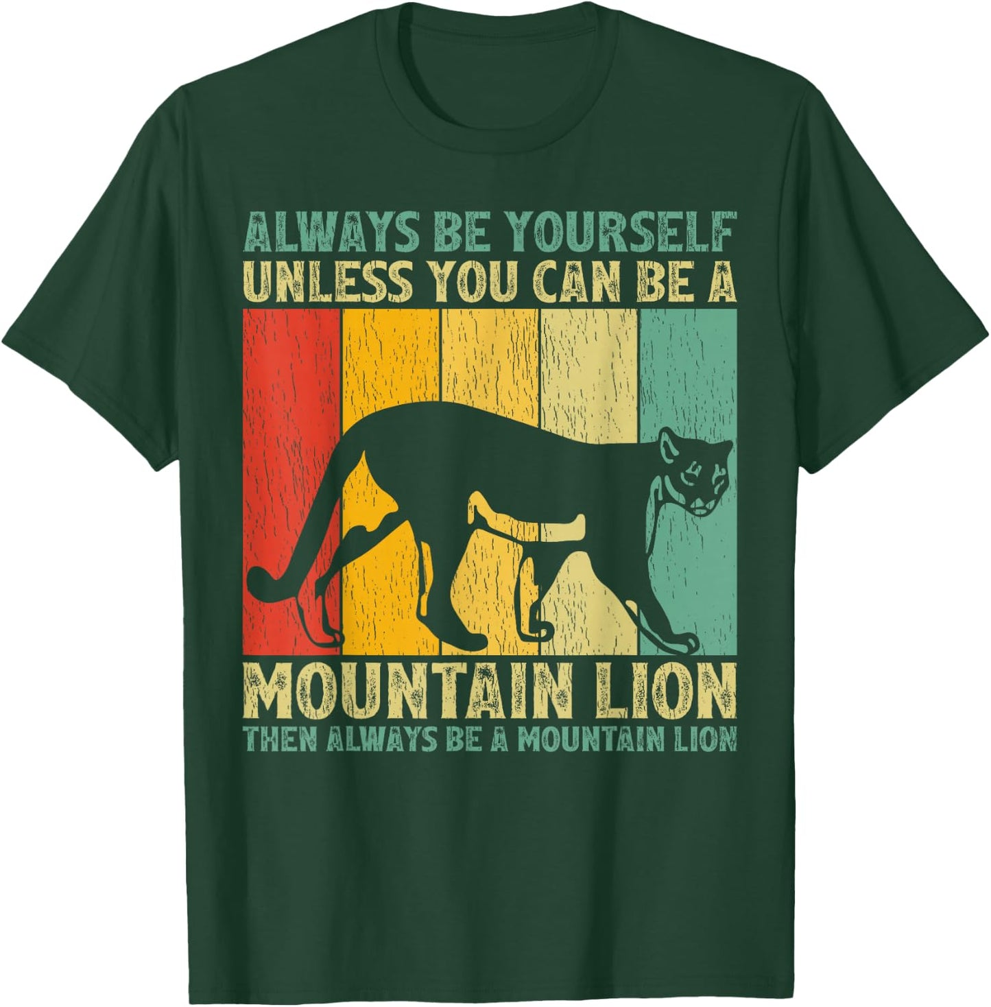 Mountain Lion Animal Lover Vintage Retro Mountain Lion T-Shirt - T-Shirt | Forest