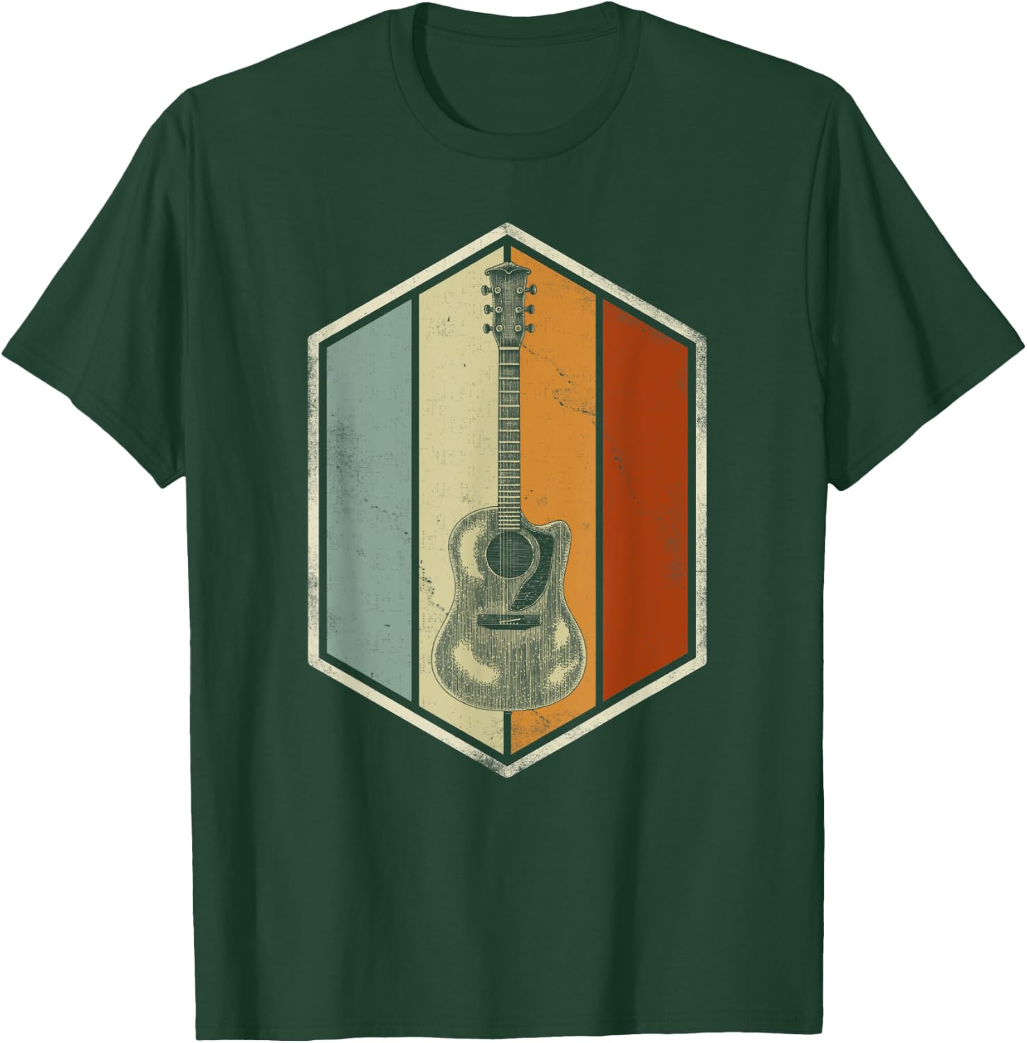 Retro Vintage Guitar Player Gifts Guitarist Music Lover Band T-Shirt - T-Shirt | Forest