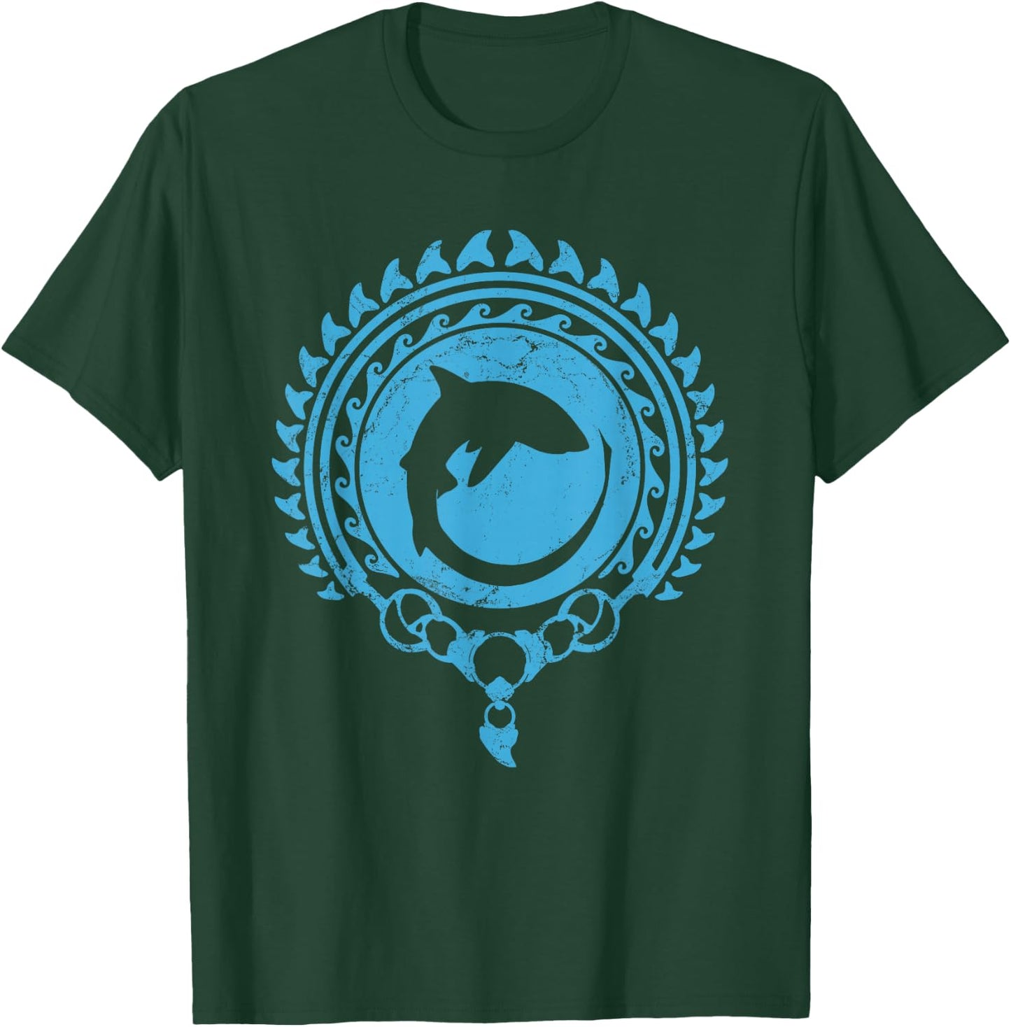 Thresher Shark Polynesian Tribal Tattoo T-Shirt - T-Shirt | Forest