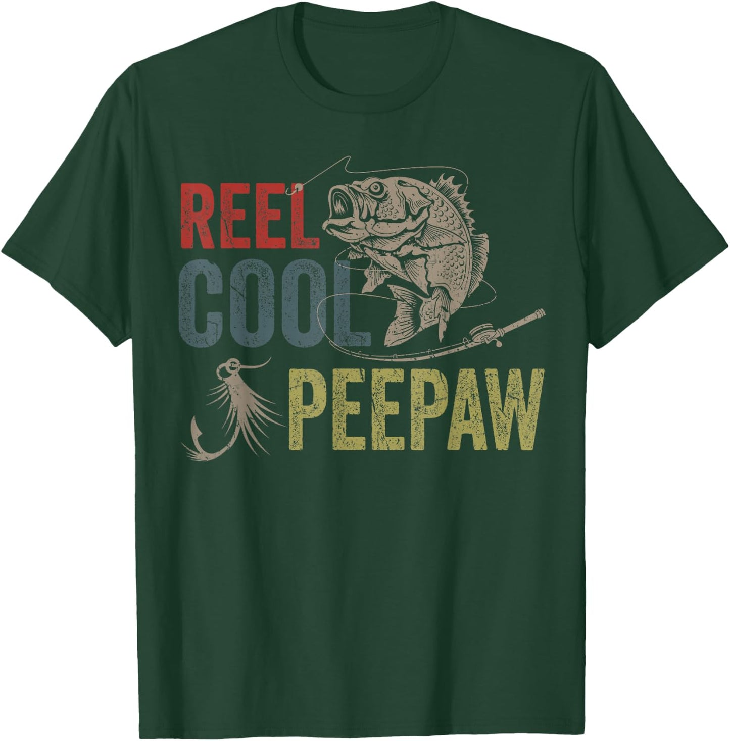 Reel Cool Peepaw Fishing Fathers Day T-Shirt - T-Shirt | Forest