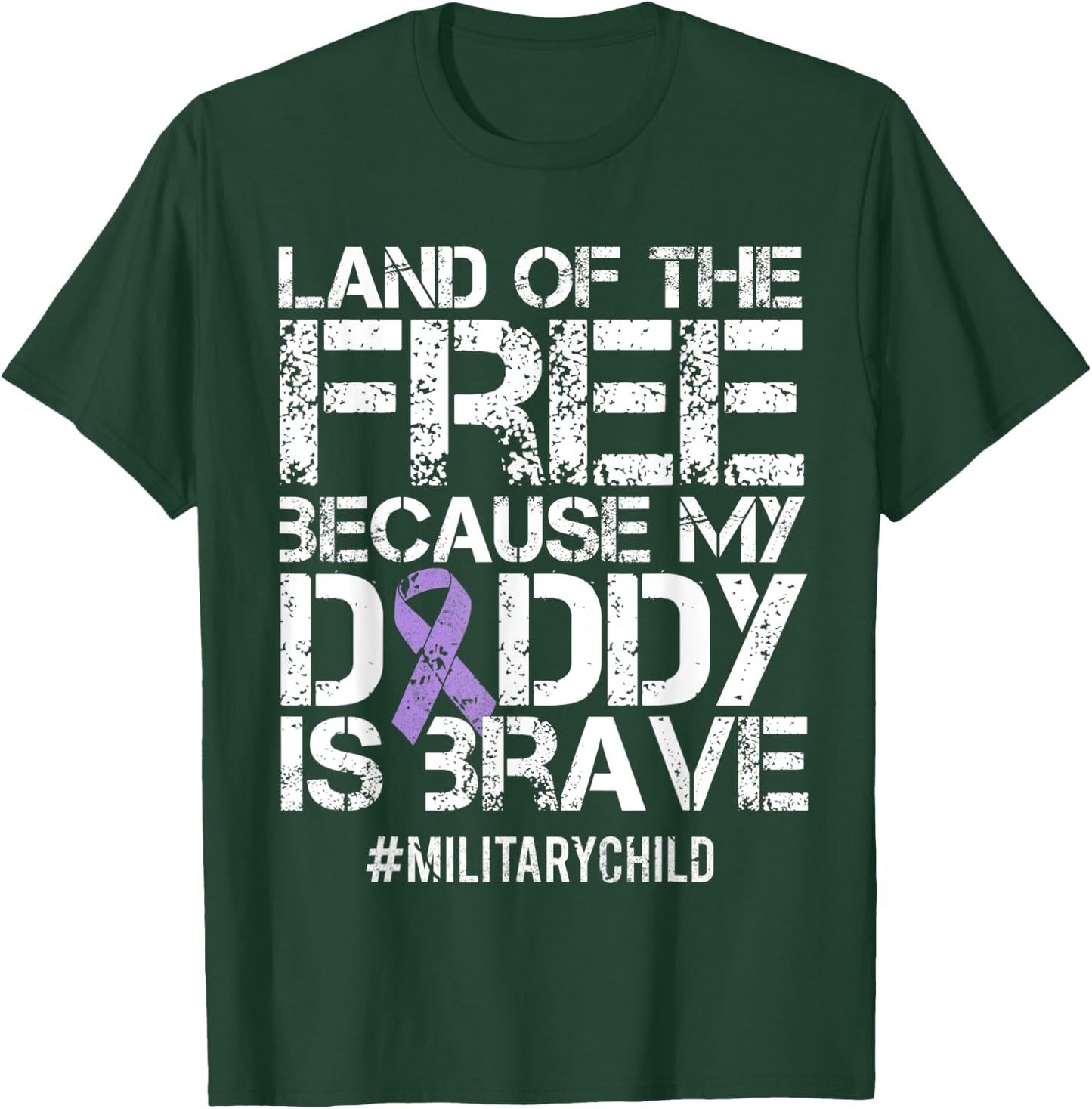 Military Child Month Boys Purple Up Brat Kids T-Shirt - T-Shirt | Forest