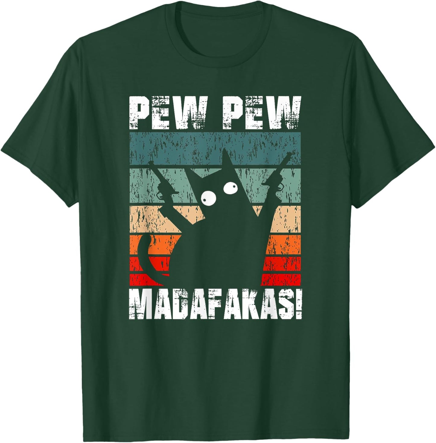 Vintage PewPewPew Mada-fakas Funny Pew Crazy Cat Lovers Women T-Shirt - T-Shirt | Forest