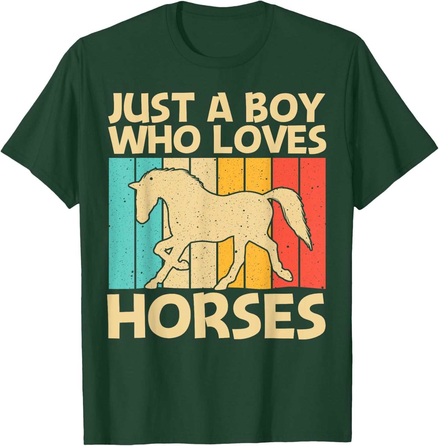 Cool Horse For Boys Kids Equestrian Horseback Riding Lover T-Shirt - T-Shirt | Forest