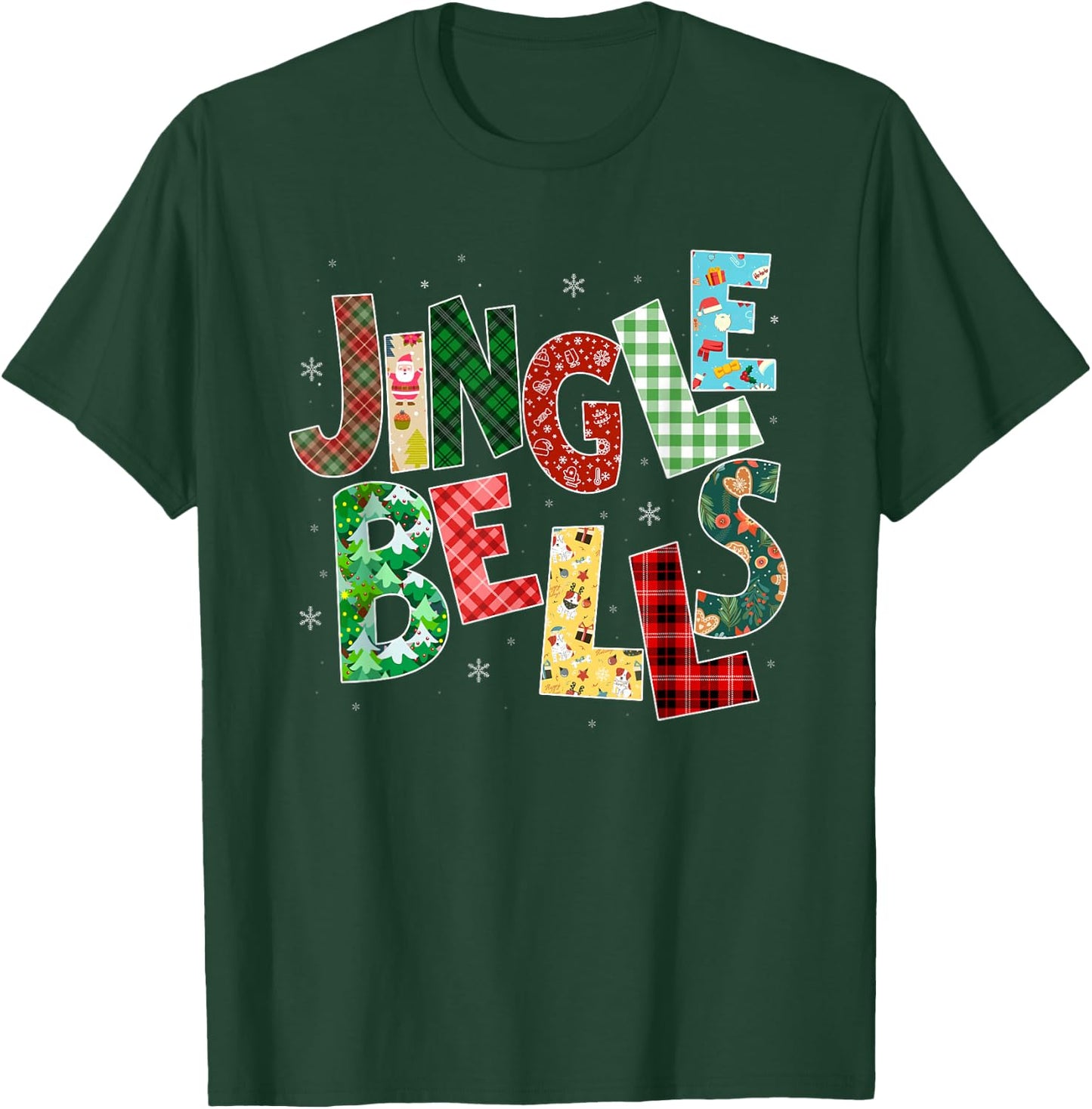 Red Plaid Jingle Bells Christmas Matching Family Pajama T-Shirt - T-Shirt | Forest