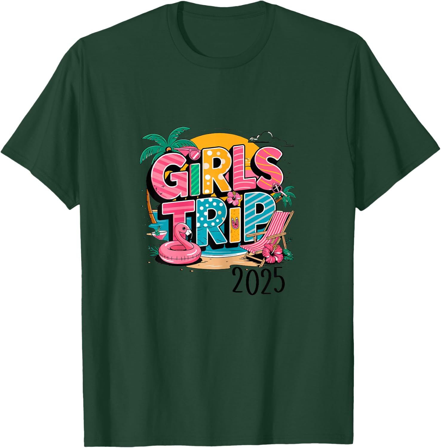 Girls trip 2025 weekend vacation matching group party T-Shirt - T-Shirt | Forest