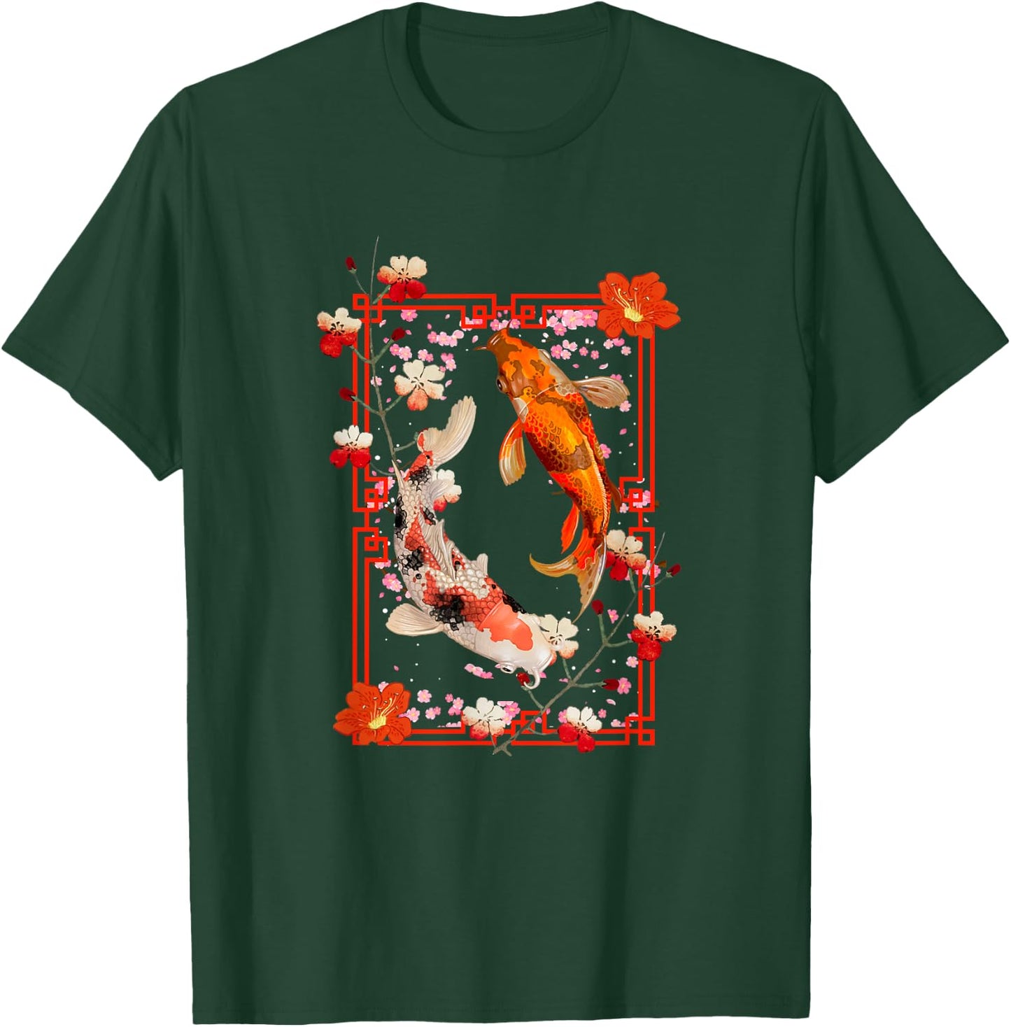 Koi Fish Coi Carp Nishikigoi Fish Japanese Cherry Blossom T-Shirt - T-Shirt | Forest