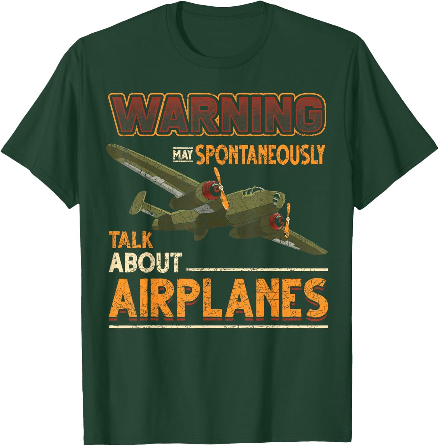 Attention I may speak spontaneously about aircraft pilot T-Shirt - T-Shirt | Forest
