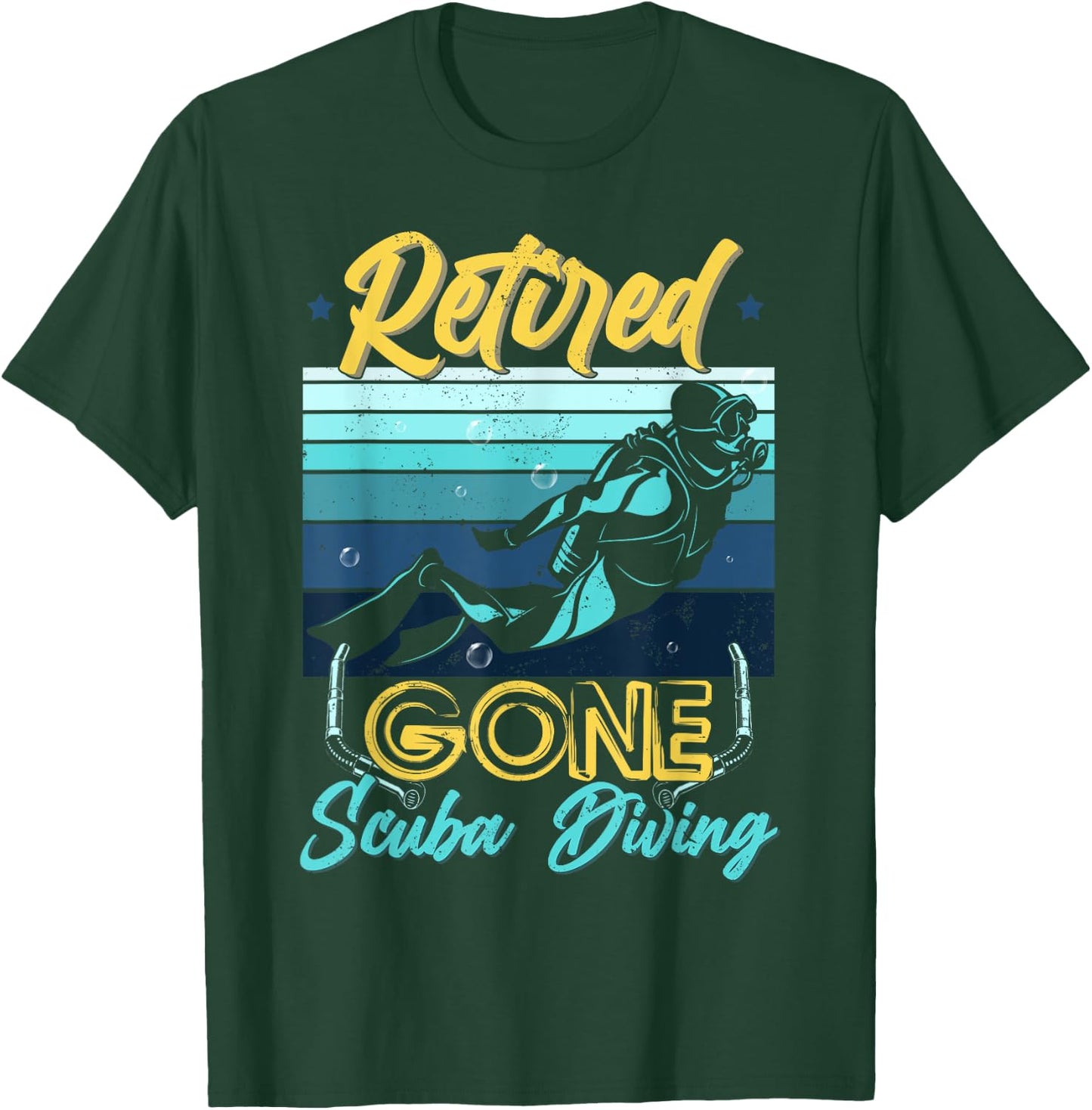 Retired Gone Scuba Diving Gear Retirement Gift T-Shirt - T-Shirt | Forest