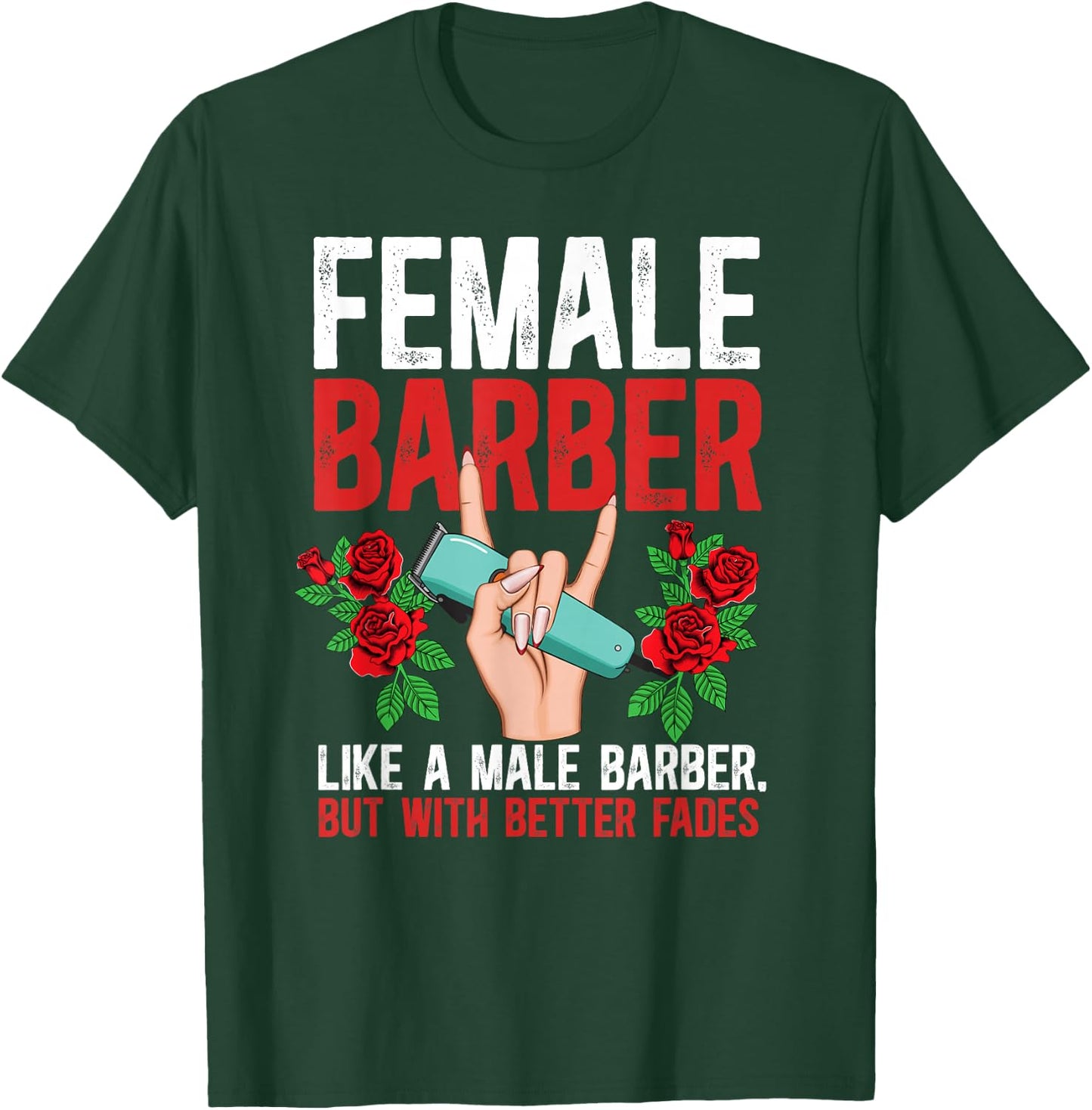 Female Barber Definition Female Hairdresser Girl T-Shirt - T-Shirt | Forest