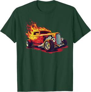 Classic Hotrod Retro Car Illustration Hotrod T-Shirt - T-Shirt | Forest