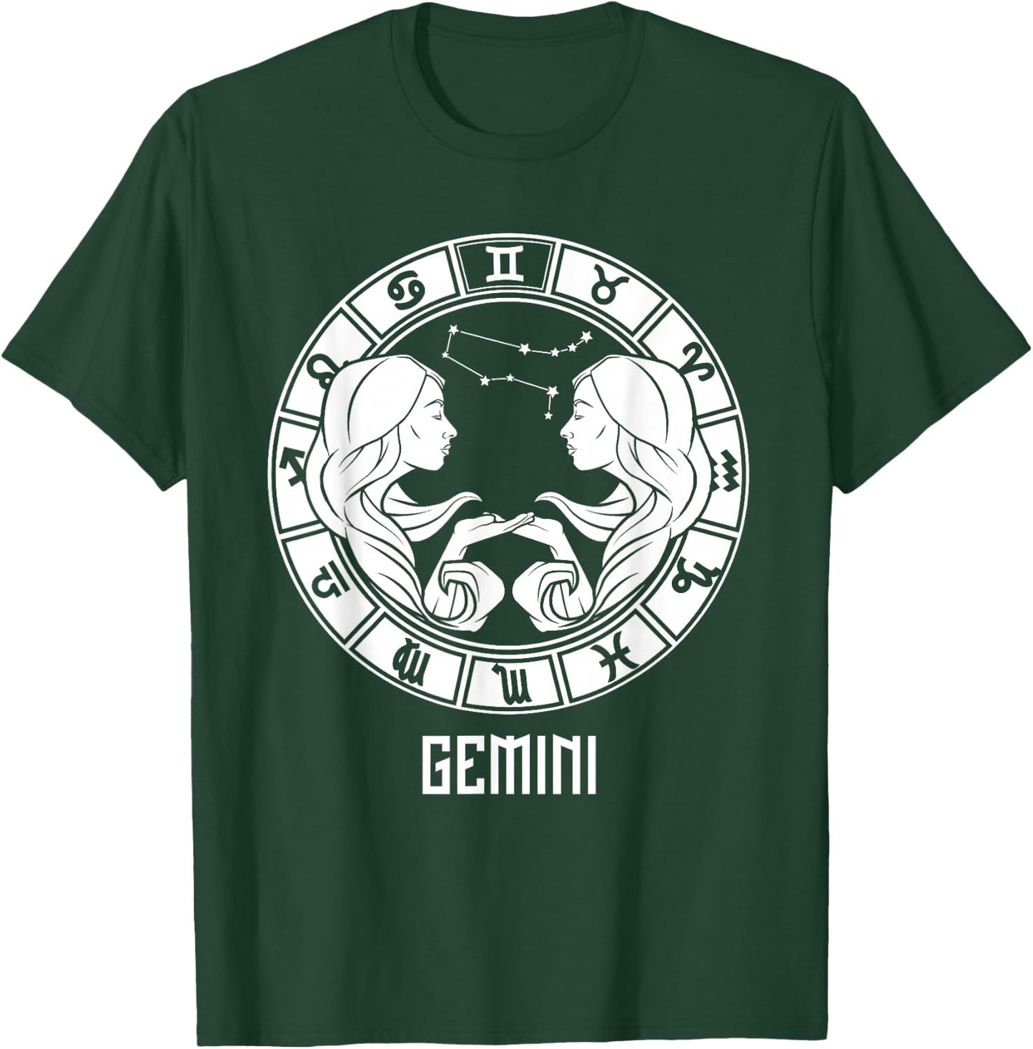 Gemini Zodiac Sign May June Birthday Horoscope T-Shirt - T-Shirt | Forest