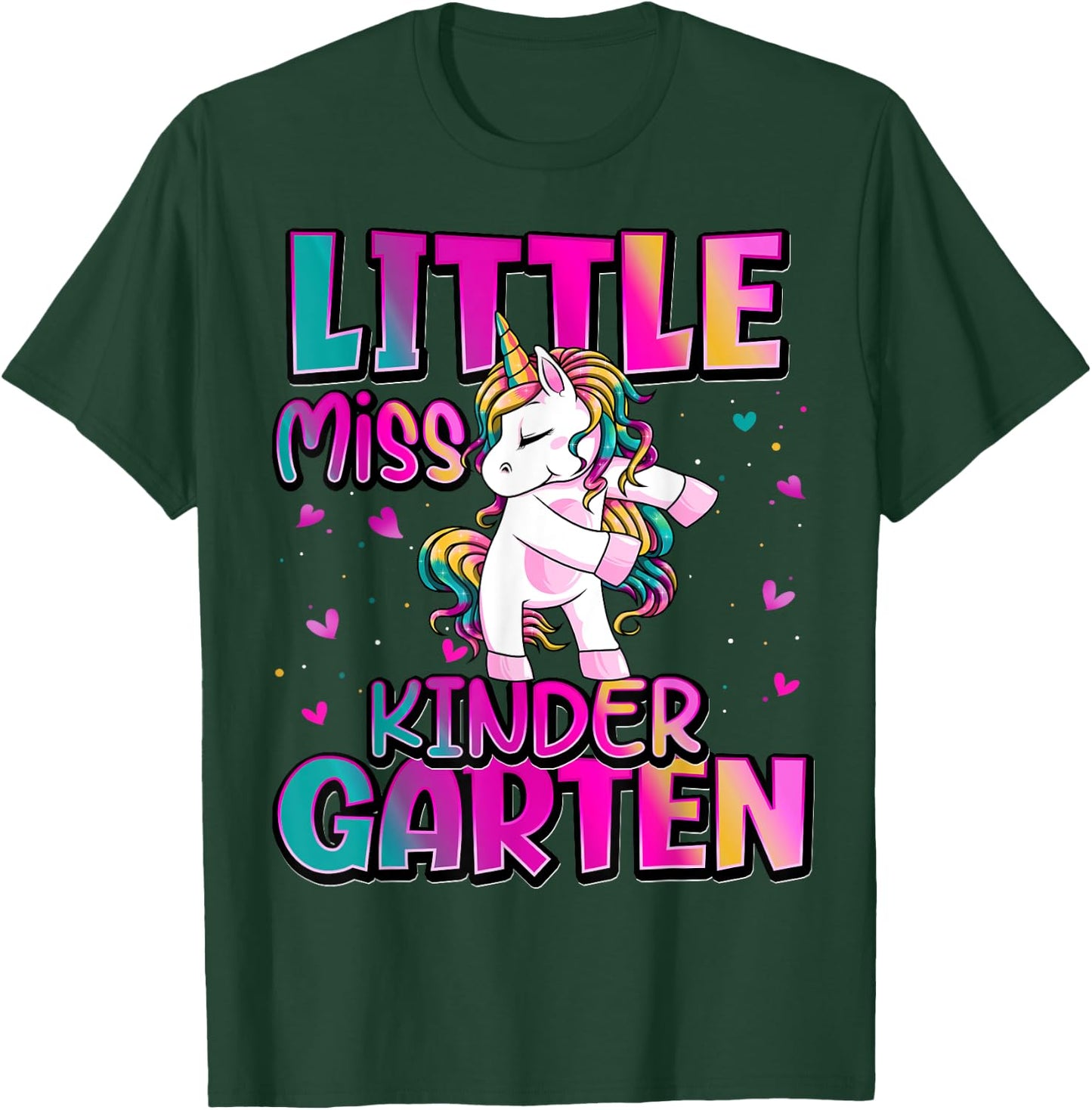 Little Miss Kindergarten Back To School Girls Kindergarten T-Shirt - T-Shirt | Forest
