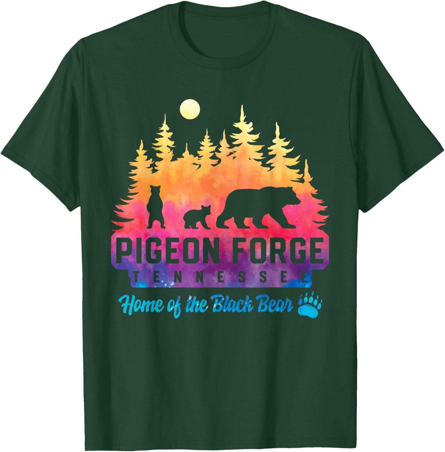 Pigeon Forge Tennessee Bear Great Smoky Mountains Tie Dye T-Shirt - T-Shirt | Forest