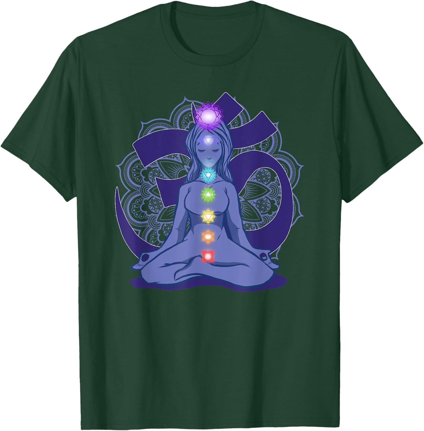 Yoga Meditation Spiritual Body Energy Chakra T-Shirt - T-Shirt | Forest