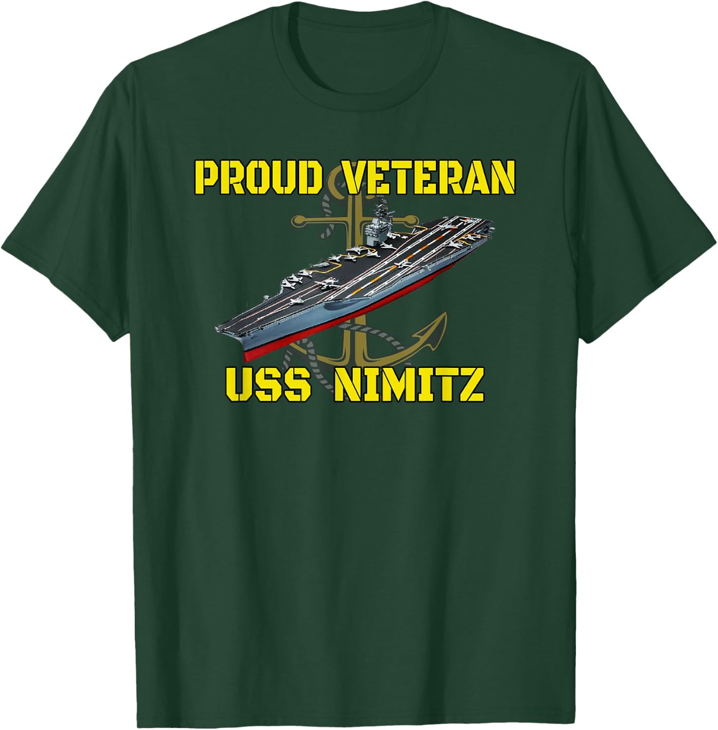 Aircraft Carrier USS Nimitz Veterans Day Fathers Day Grandpa T-Shirt - T-Shirt | Forest
