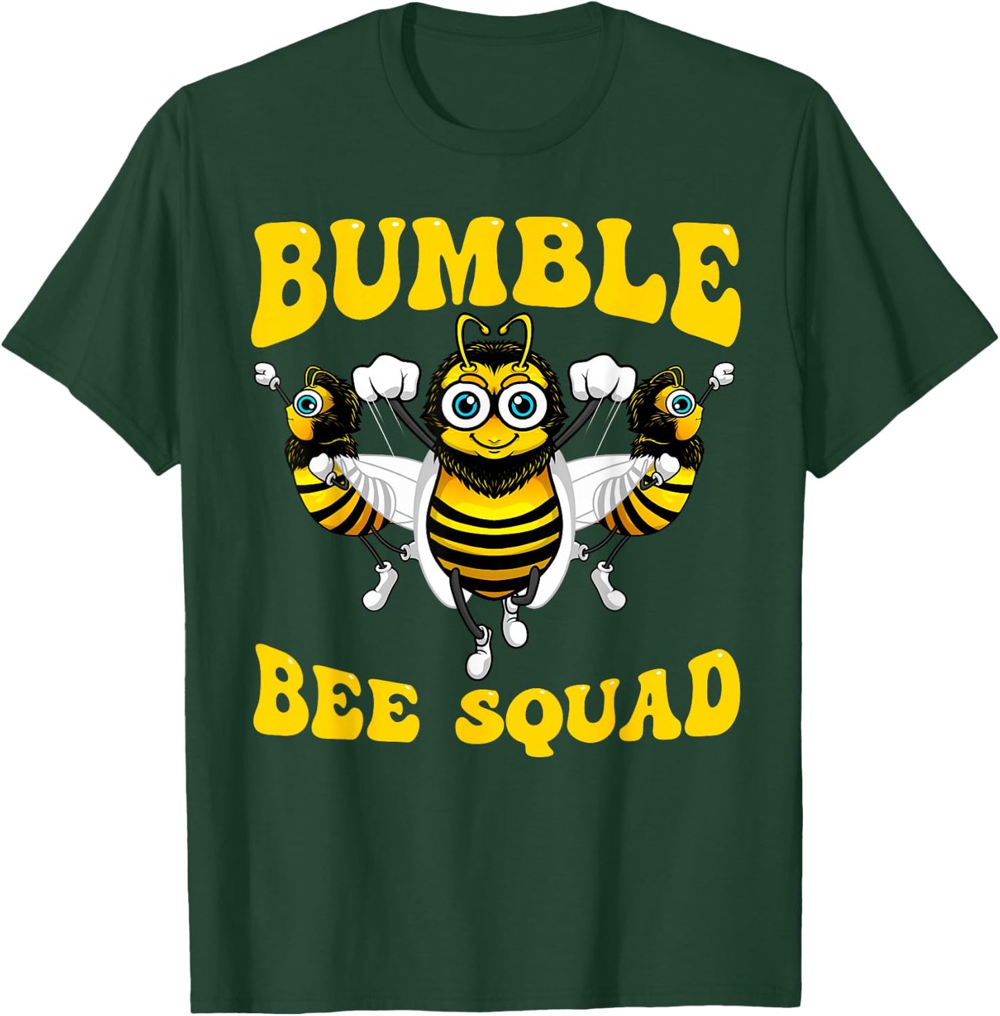 Funny Bumble Bee Design For Kids Men Women Bee Squad Buddies T-Shirt - T-Shirt | Forest