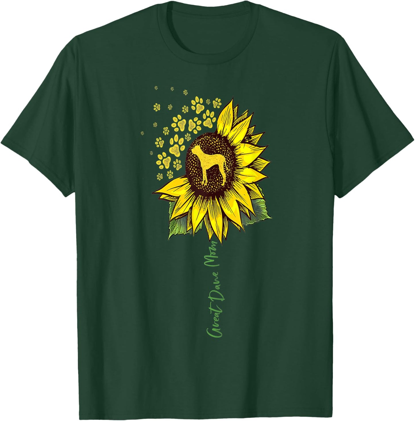 Sunflower Great Dane Lover Gifts Dog Mom Men Women T-Shirt - T-Shirt | Forest