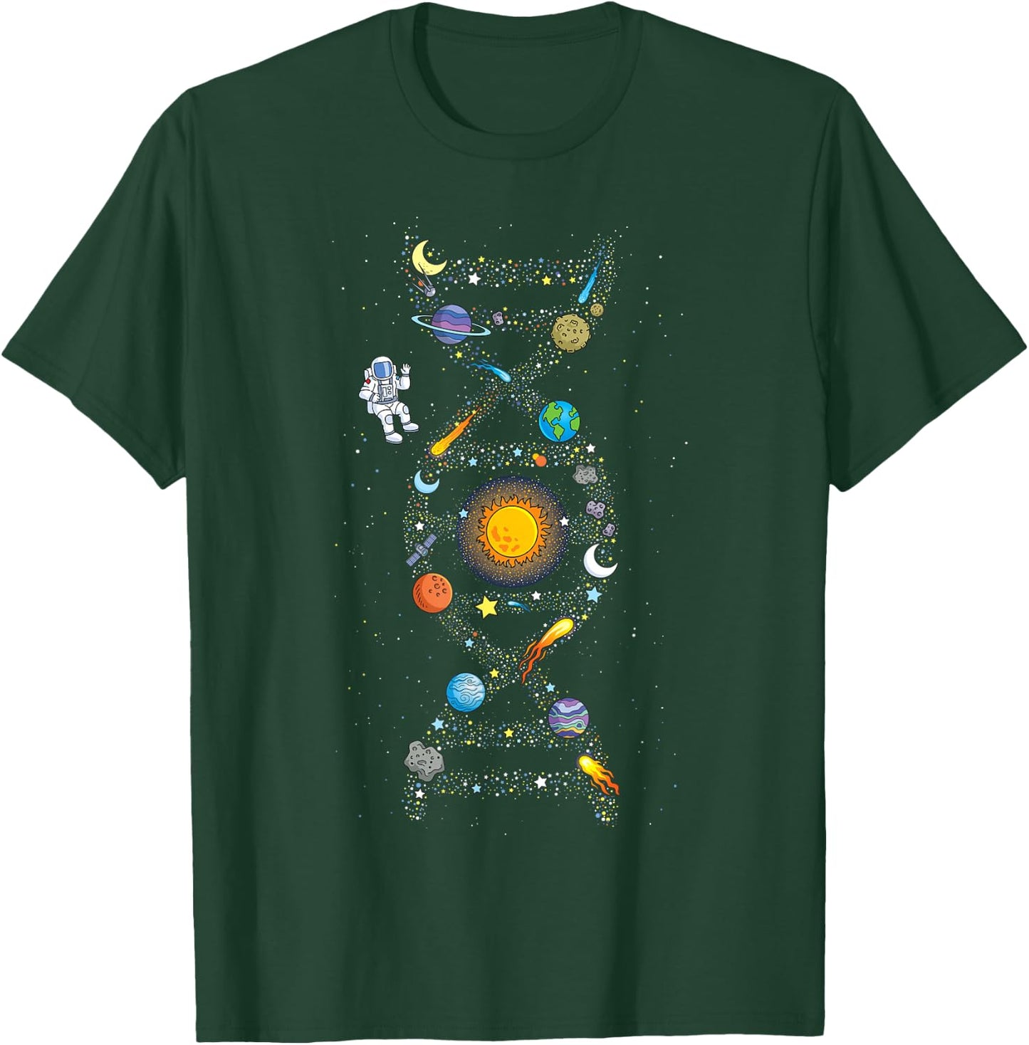 Solar System DNA Space Planets Science Universe Astronaut T-Shirt - T-Shirt | Forest