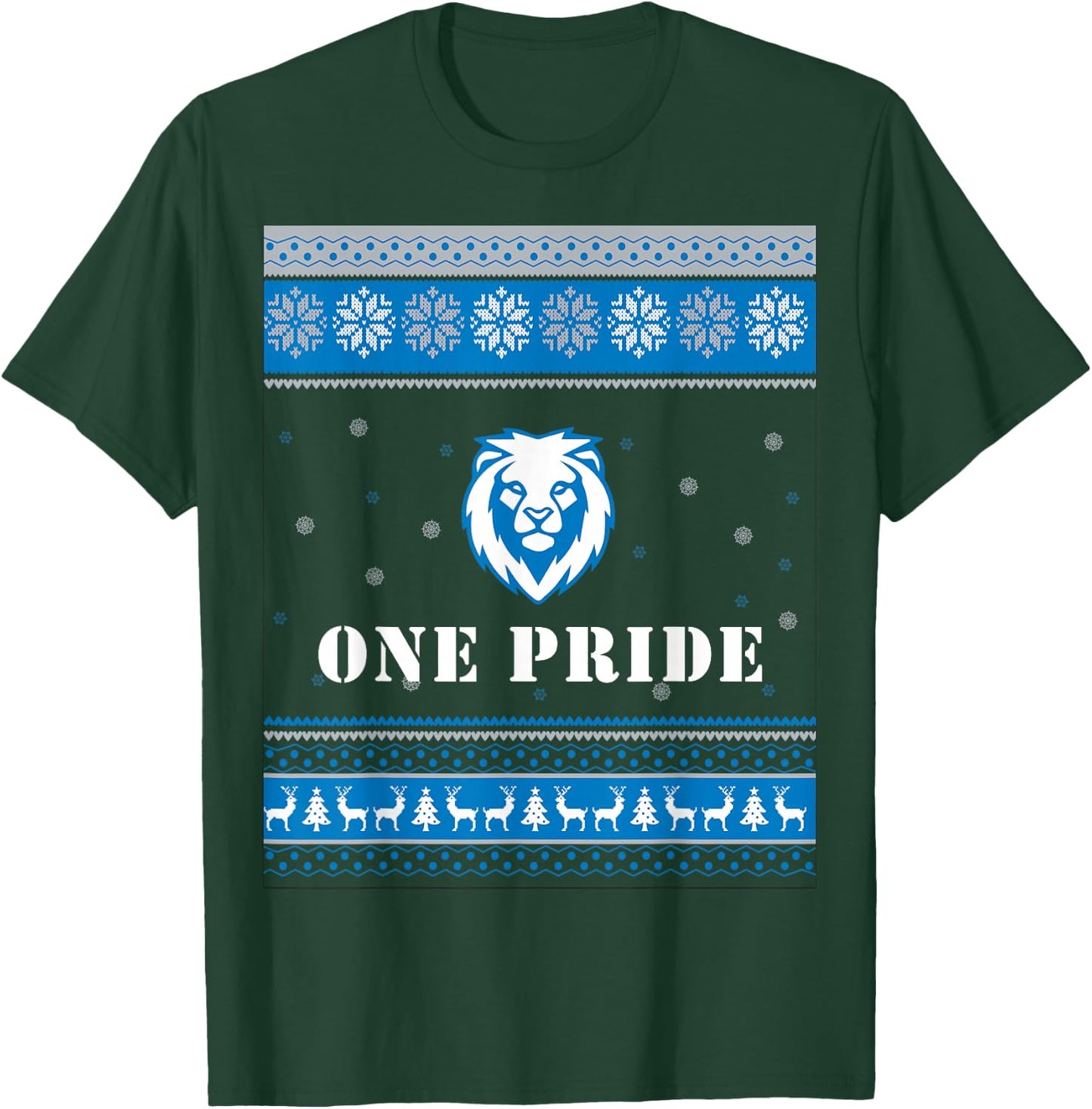 One Pride Lions Head Ugly Christmas Sweater T-Shirt - T-Shirt | Forest