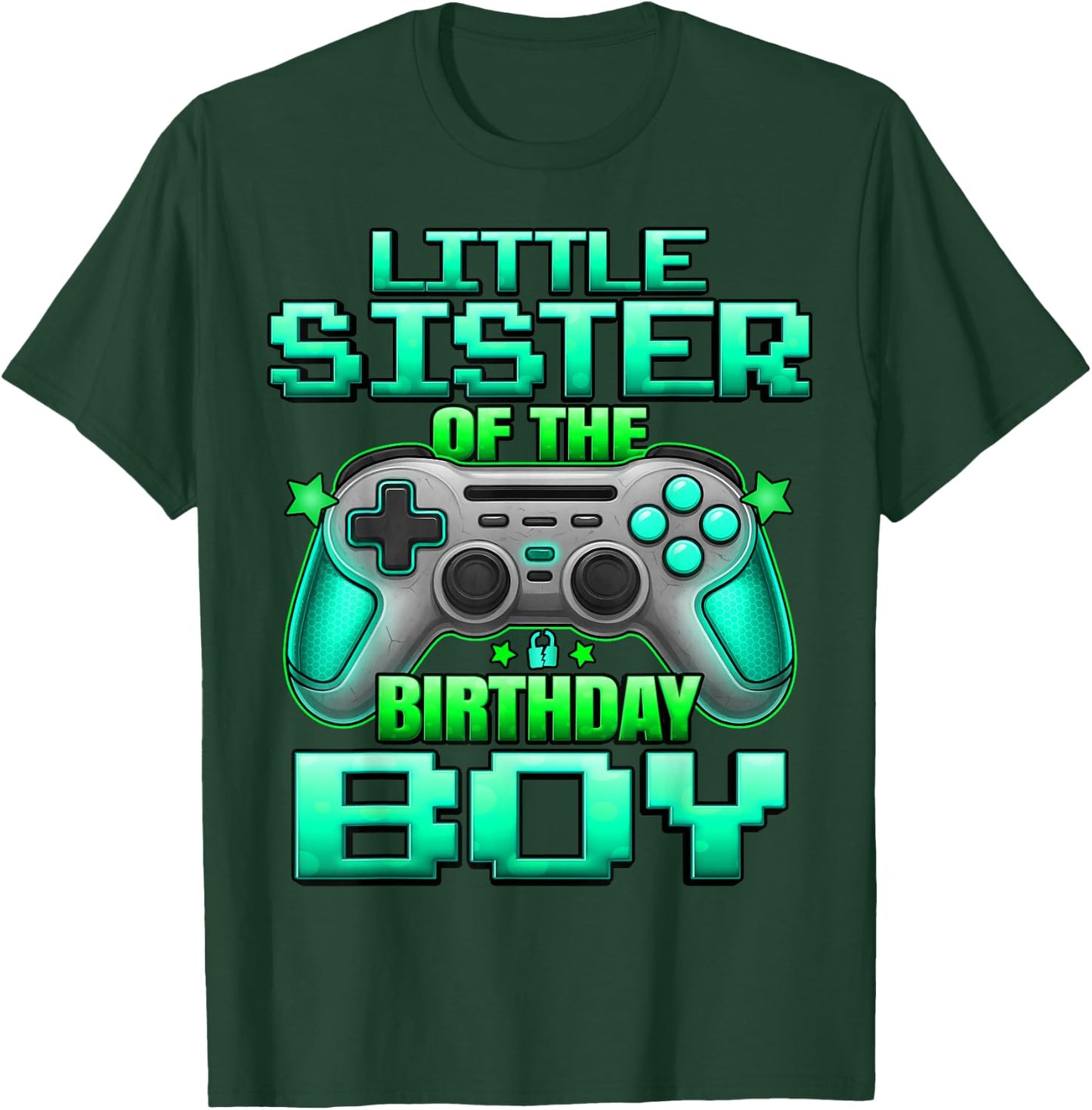 Little Sister of The Birthday Boy Matching Family Lil Sister T-Shirt - T-Shirt | Forest