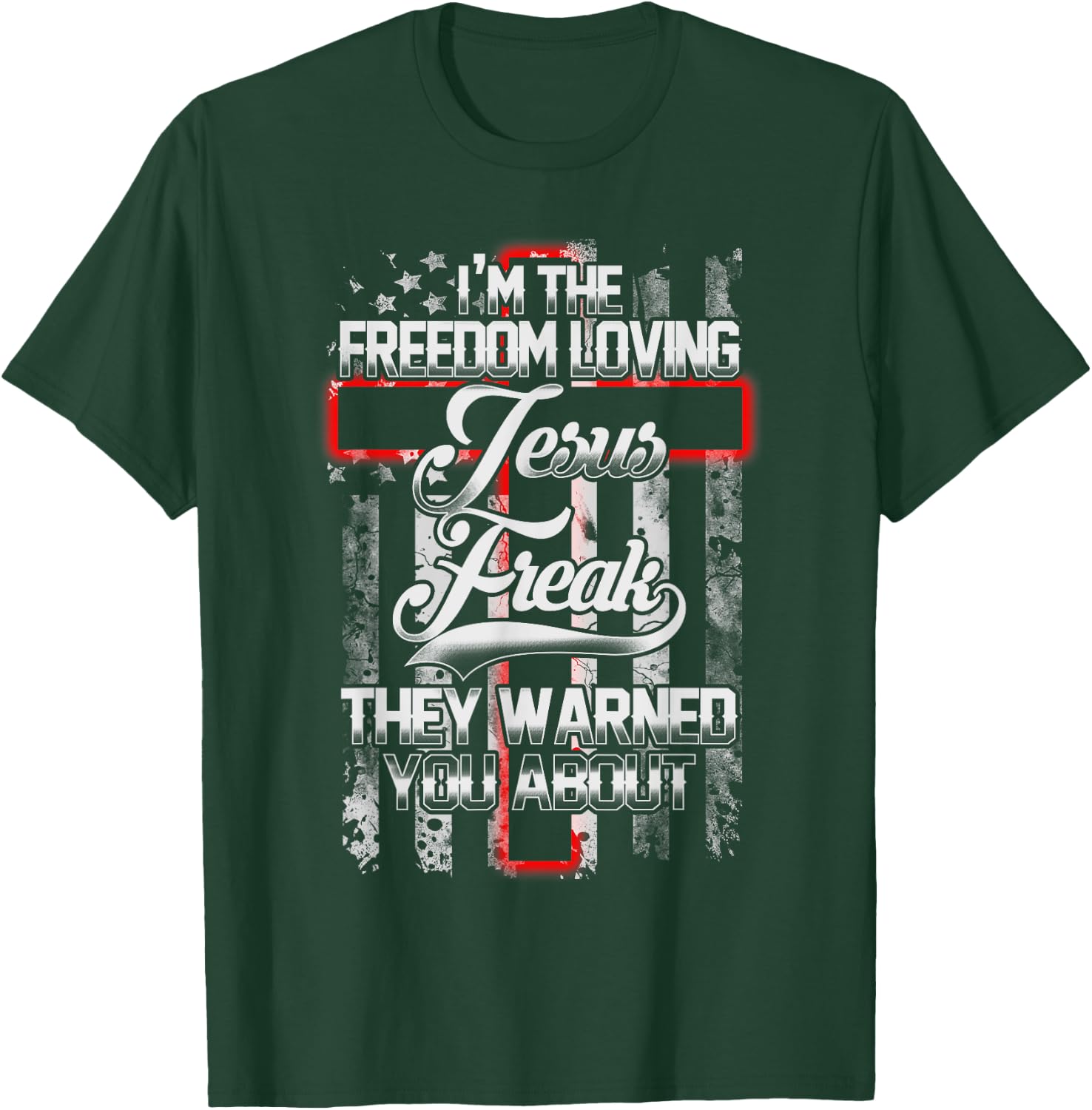 Freedom Loving American Jesus Freak Bible T-Shirt - T-Shirt | Forest