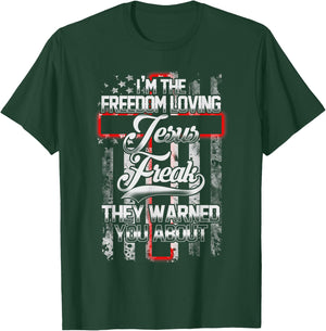 Freedom Loving American Jesus Freak Bible T-Shirt - T-Shirt | Forest
