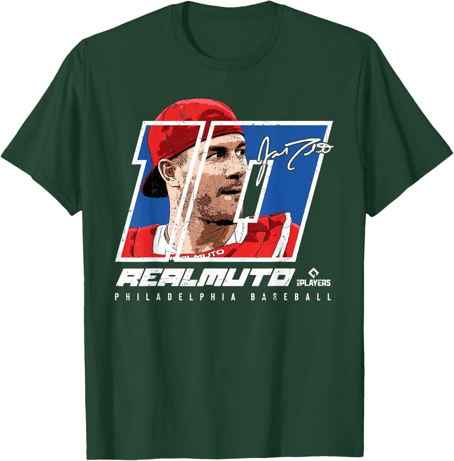 JT Realmuto Silhouette Philadelphia MLBPA T-Shirt - T-Shirt | Forest