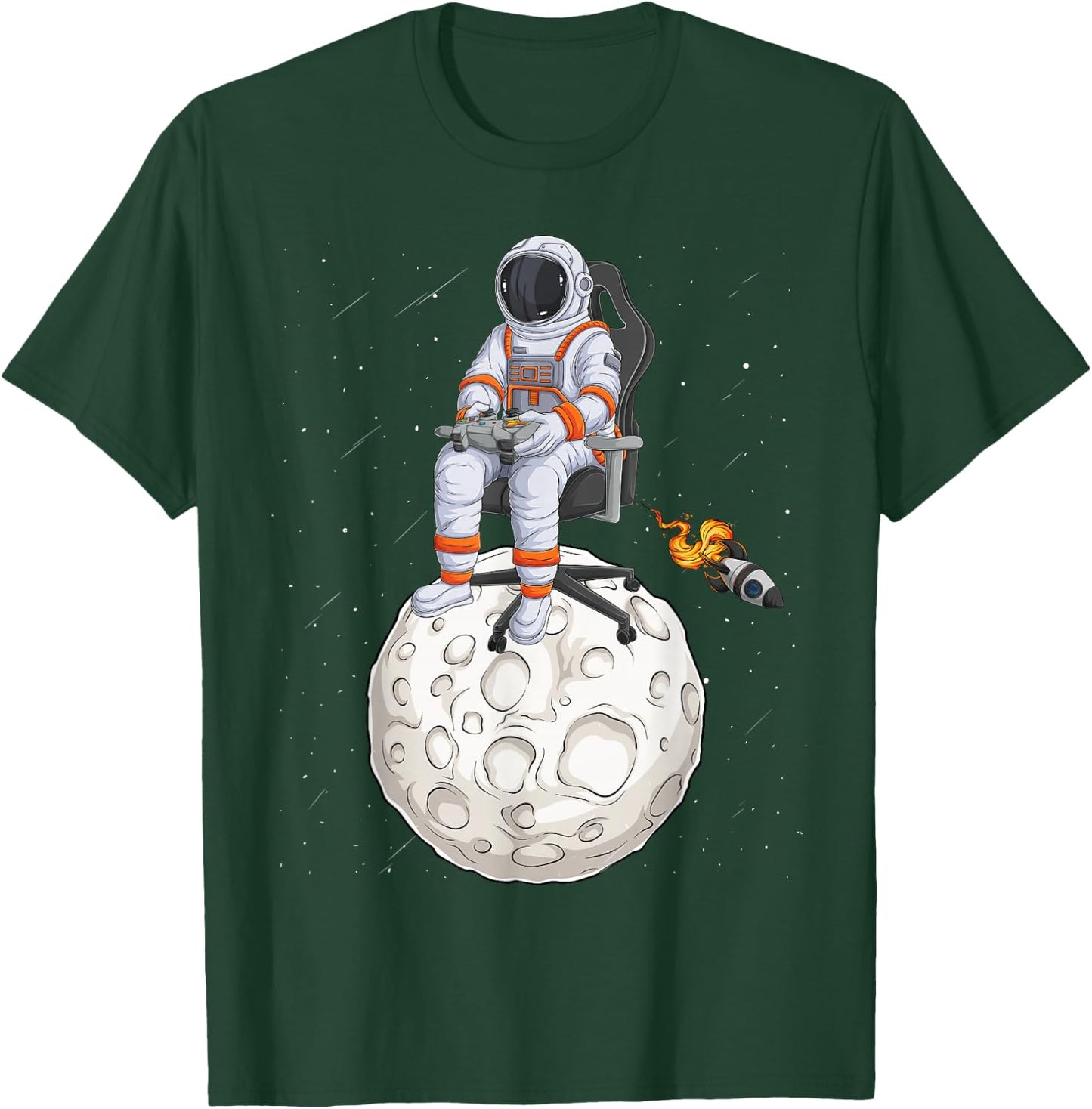 Astronaut Gamer Outer Space Men kids Gaming System Planets T-Shirt - T-Shirt | Forest