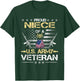 Proud Niece Of A U.S. Army Veteran Flag , Veterans Day T-Shirt - T-Shirt | Forest