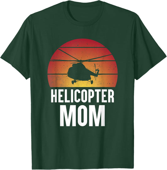 Helicopter Mom Women Girls Aircraft Helicopter Pilot T-Shirt - T-Shirt | Forest