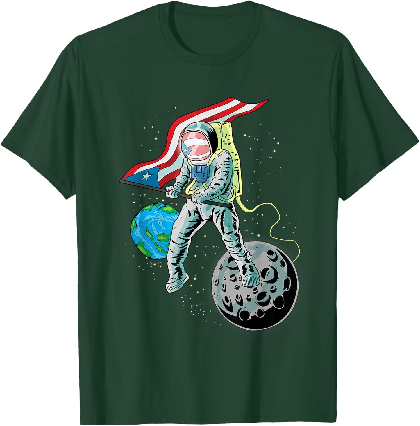 Puerto Rico Pride Boricua aunque Naciera en la Luna T-Shirt - T-Shirt | Forest