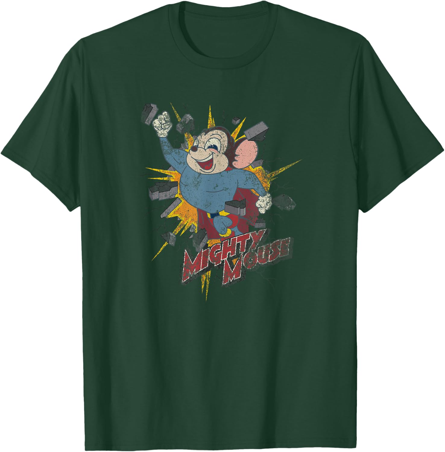Mighty Mouse Break Through T-Shirt - T-Shirt | Forest