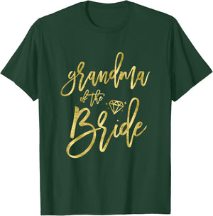 Bridal Party Shirts Grandma Of The Bride Dark Yellow Cute T-Shirt - T-Shirt | Forest