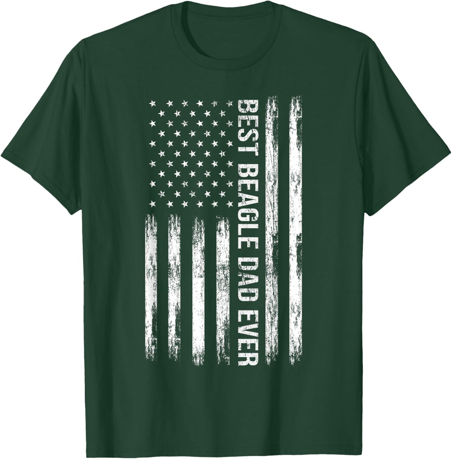 Best Beagle Dad Ever Dog Lover American Flag Patriotic T-Shirt - T-Shirt | Forest