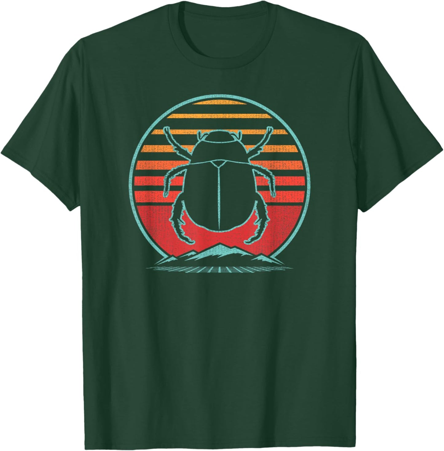 Scarab Beetle Lover Retro Vintage 80s Style Gift T-Shirt - T-Shirt | Forest