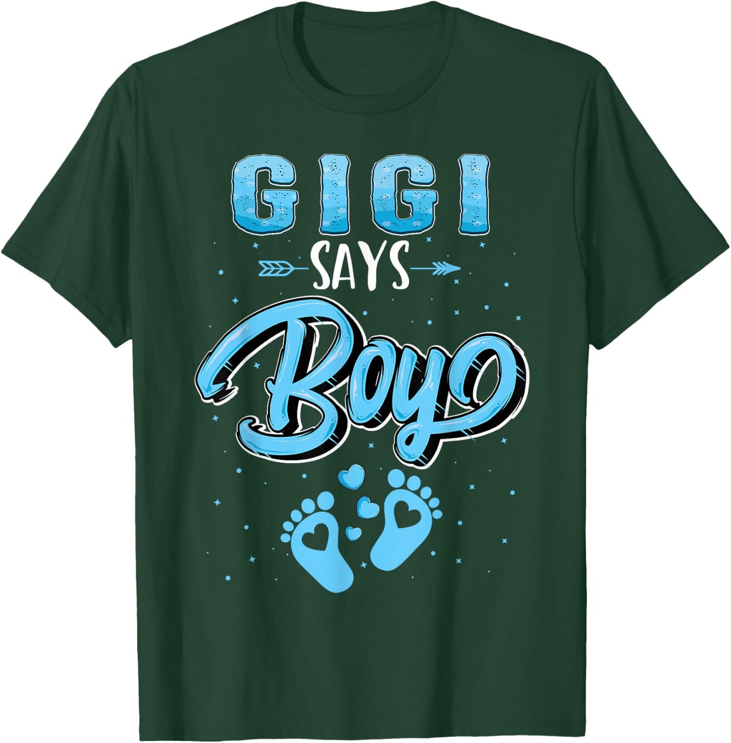 Gender reveal Gigi says Boy baby matching family set T-Shirt - T-Shirt | Forest