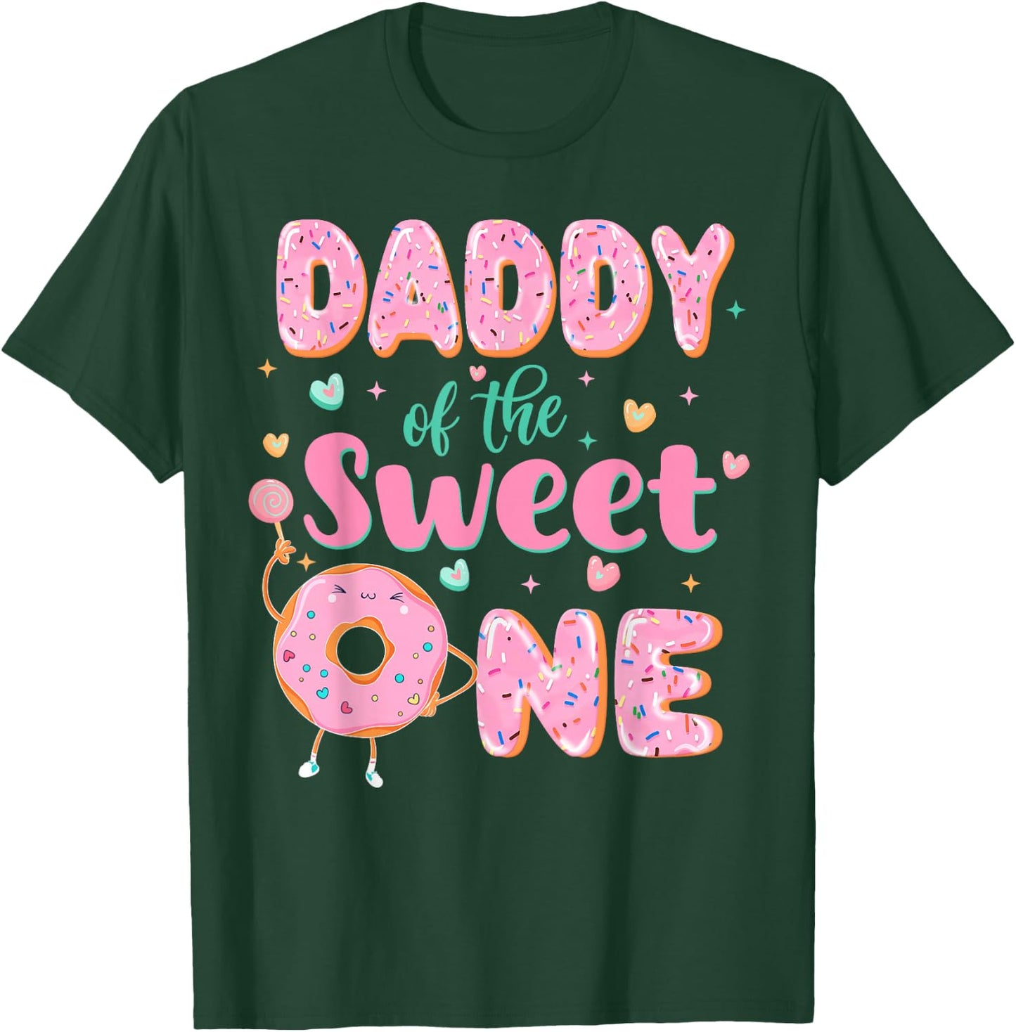Daddy of the Sweet One First Birthday Matching Family Donut T-Shirt - T-Shirt | Forest