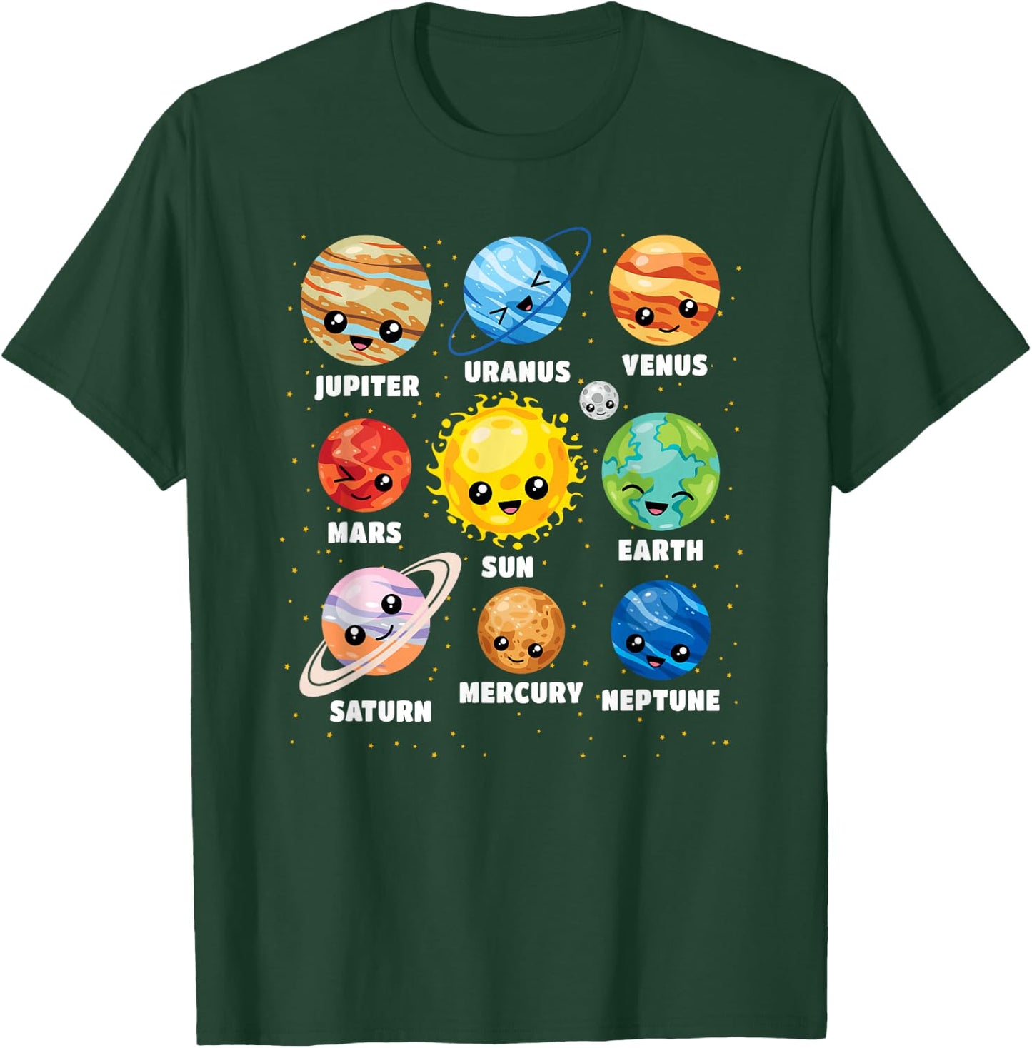 Funny Solar System Universe Space Planet Boys Girls Kids T-Shirt - T-Shirt | Forest