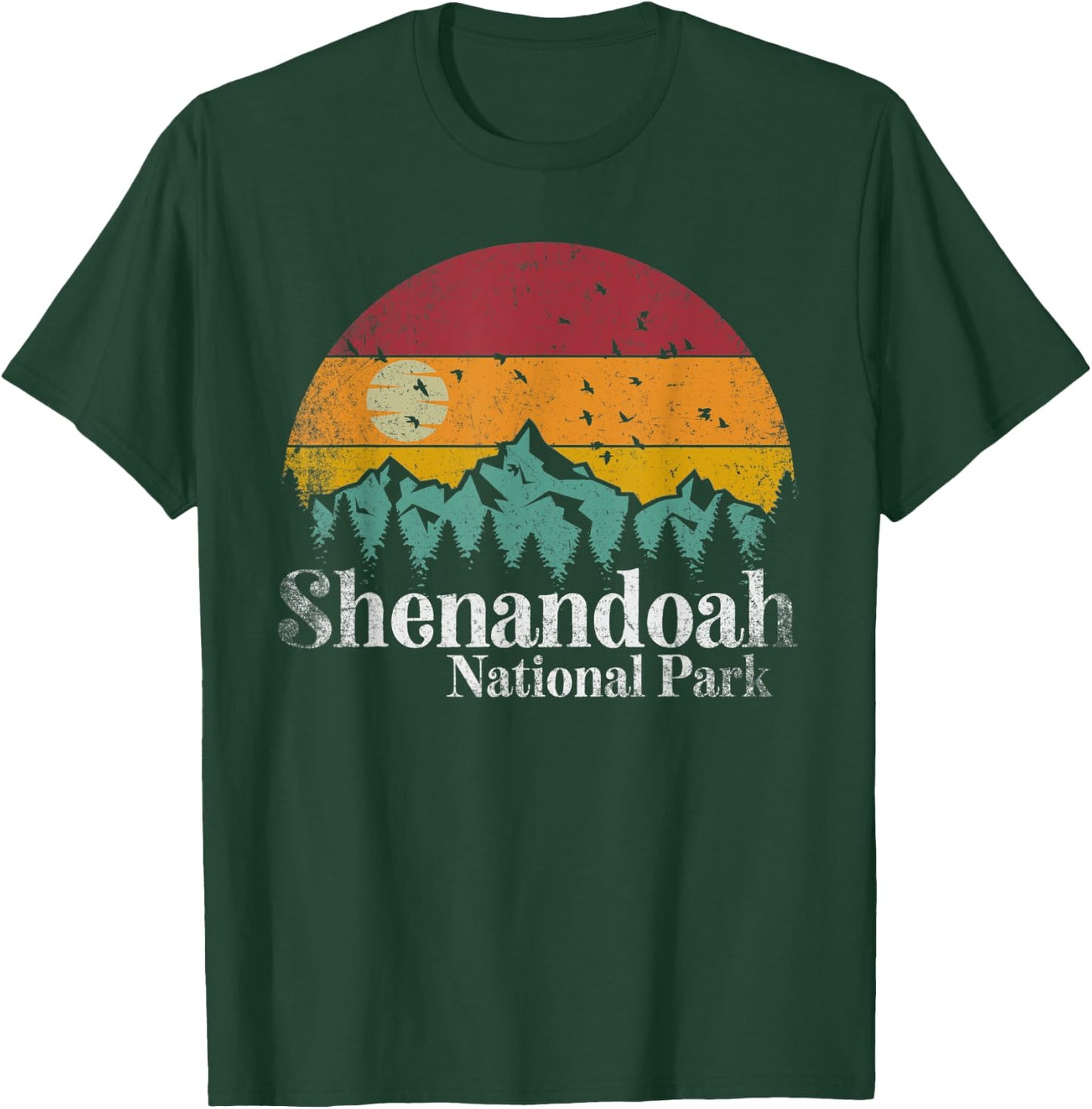 Shenandoah National Park Mountains Retro Style Vintage Gift T-Shirt - T-Shirt | Forest