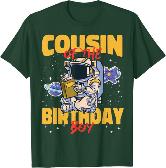 Cousin Of The Birthday Boy Astronaut T-Shirt - T-Shirt | Forest