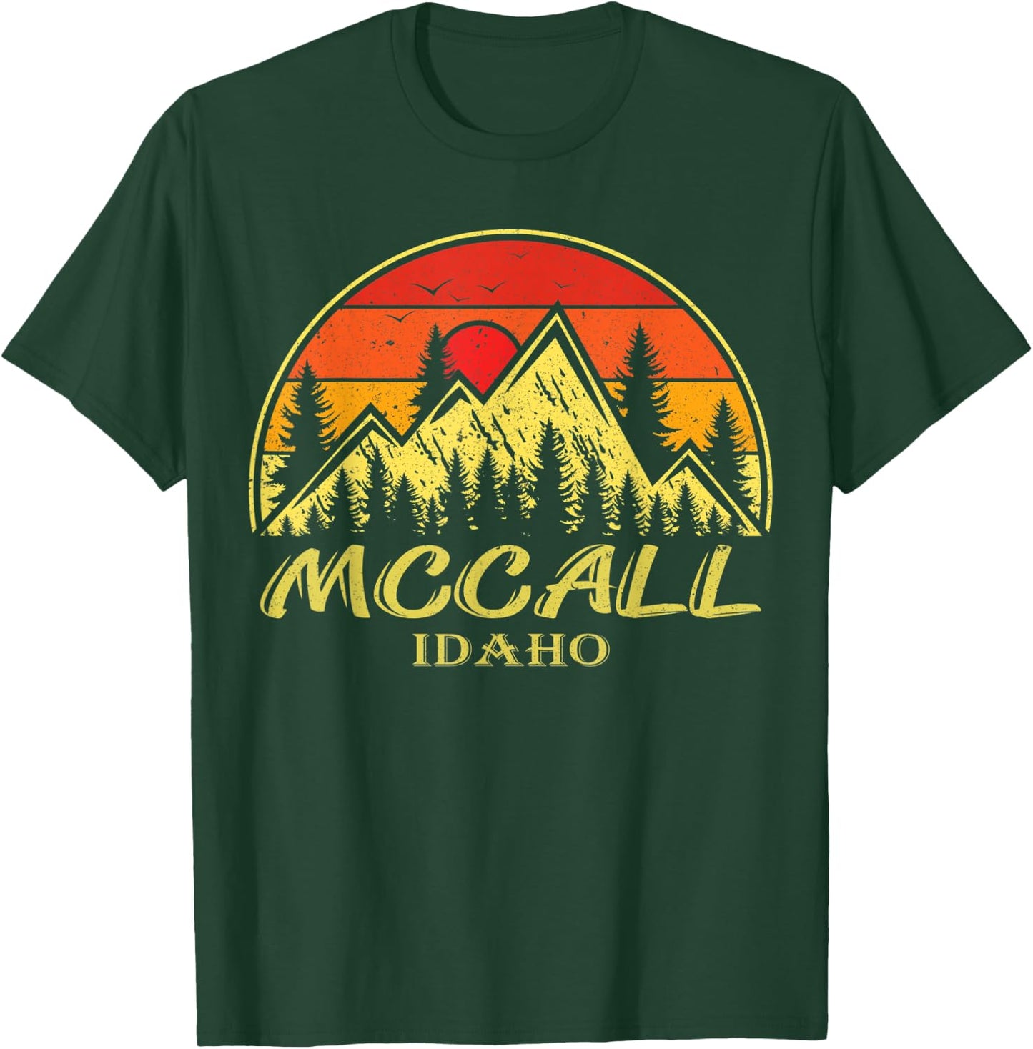 Vintage Mccall Idaho ID Mountains Hike Hiking Souvenir T-Shirt - T-Shirt | Forest