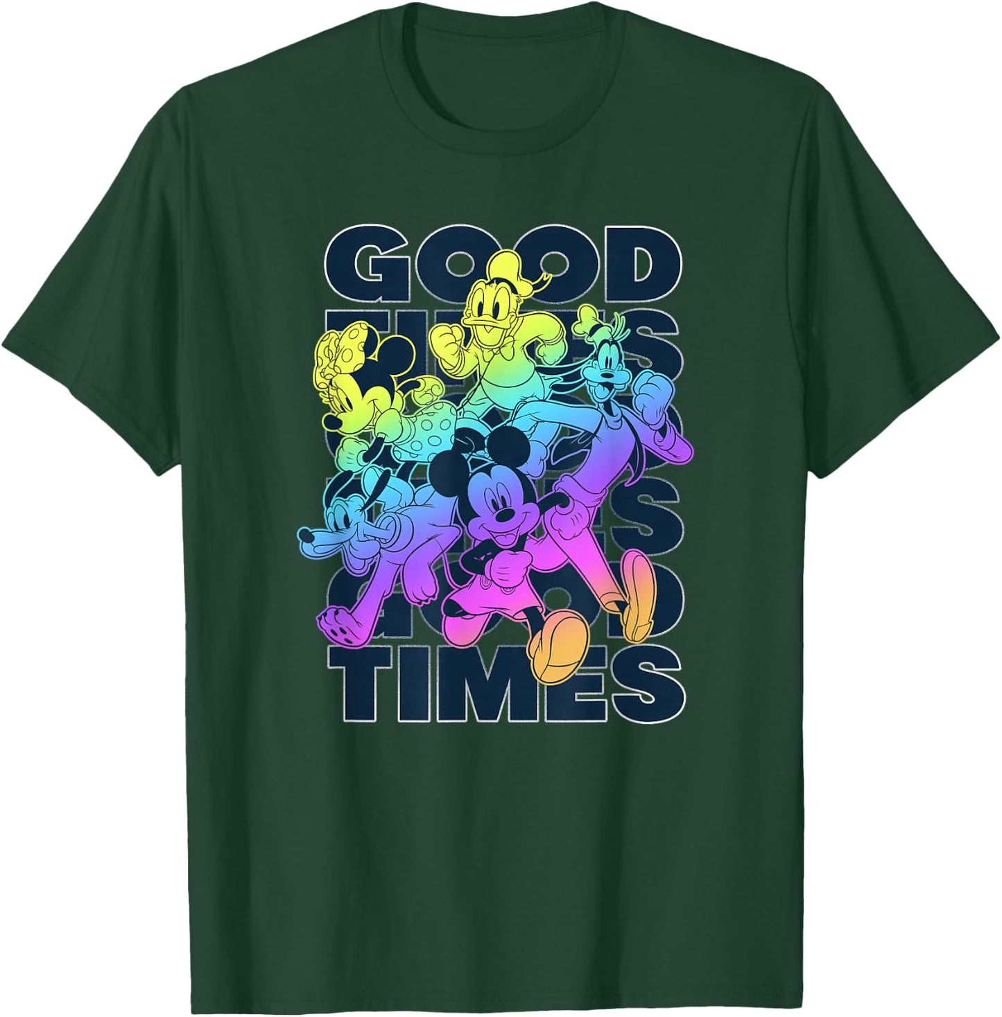 Disney Mickey Classic Good Times Neon Group T-Shirt - T-Shirt | Forest