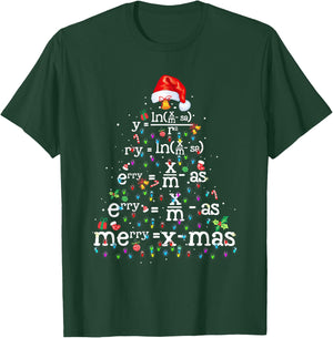 Funny Christmas Xmas Clothing: Math Christmas Tree T-Shirt - T-Shirt | Forest