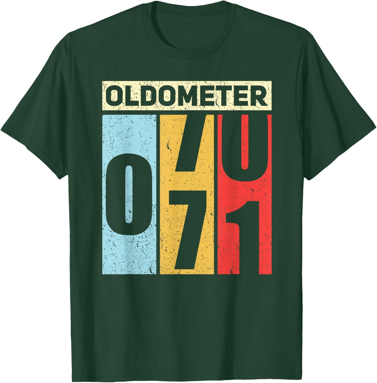 Oldometer 70-71 Funny 71st Birthday Odometer Gift Oldometer T-Shirt - T-Shirt | Forest