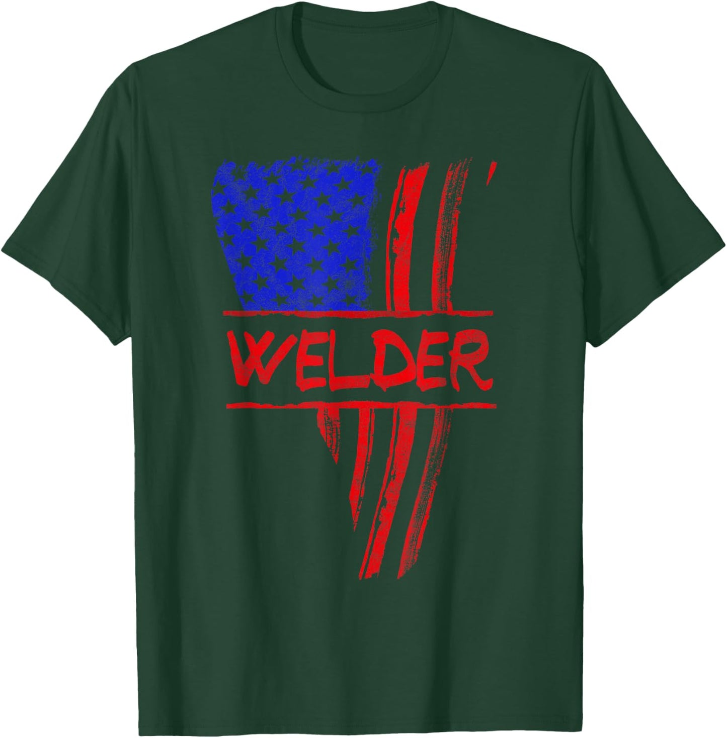 Welder American Flag Welding Gift Triangular Usa Patriotic T-Shirt - T-Shirt | Forest