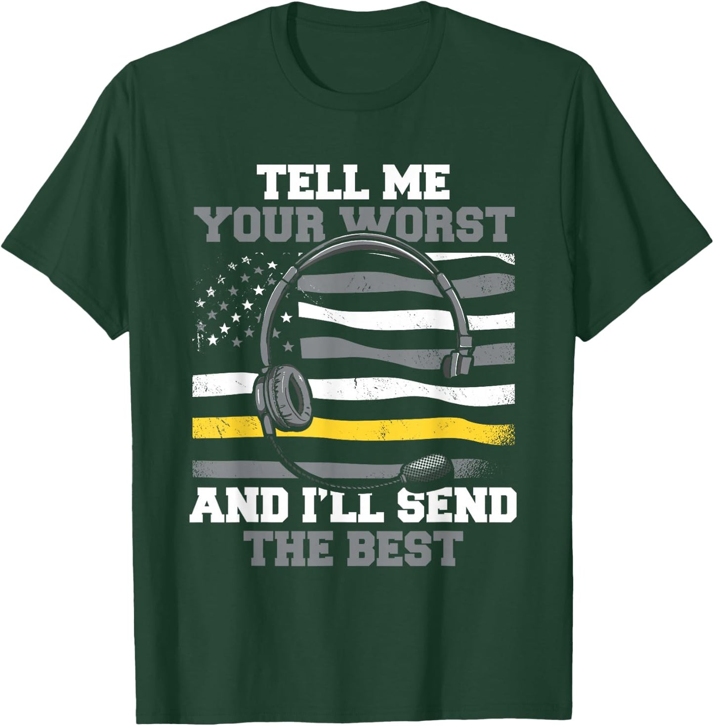 Emergency Call Us Flag Control Centre Emergency Service T-Shirt - T-Shirt | Forest