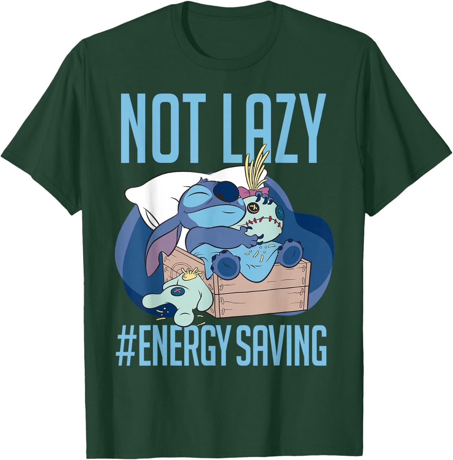 Disney Lilo & Stitch Not Lazy Energy Saving T-Shirt - T-Shirt | Forest